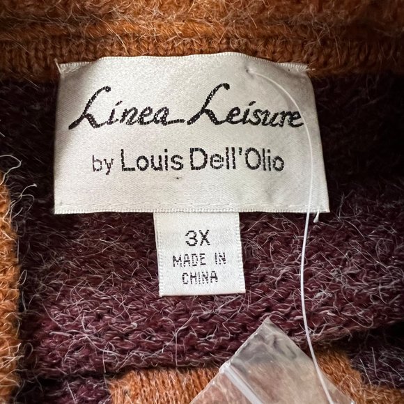 Linea Leisure by Louis Dell Olio Wine Brown Double Zip Long Cardigan size 3X - Picture 12 of 16
